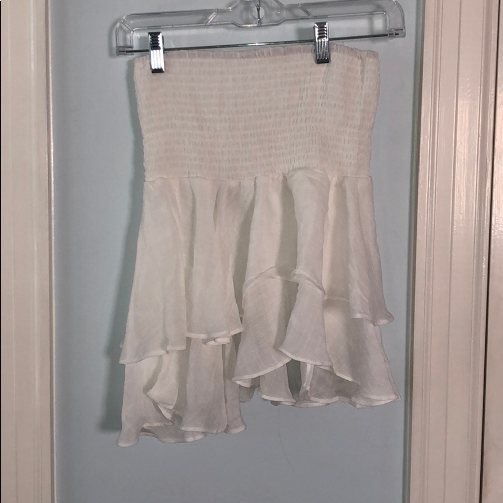White mini skirt